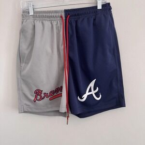 Baseballism x MLB Atlanta Braves Mesh Shorts NWT Split Home Away Gray Navy S $60